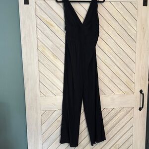 Abercrombie & Fitch Black Sleeveless Jumpsuit V-Neck